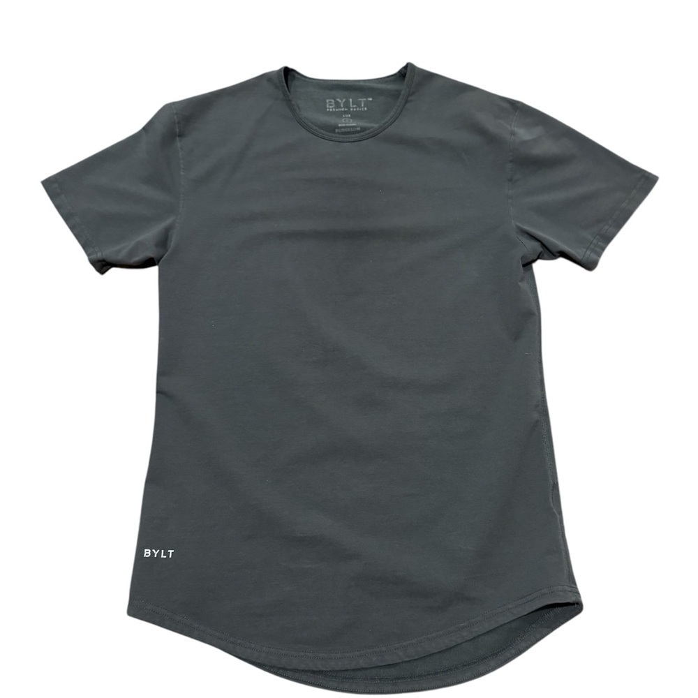 BYLT Basics Drop Cut Lux Short Sleeve TShirt Charcoal Gray Men’s Size Small